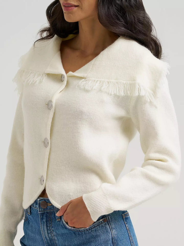 Women's Heartland Fringe Collar Cardigan Sweater