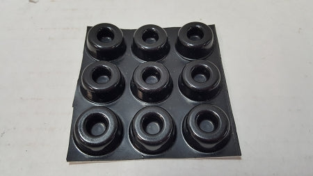 Sheet of  EXTRA-SMALL Round Rubber Door Stop, Self-Adhesive