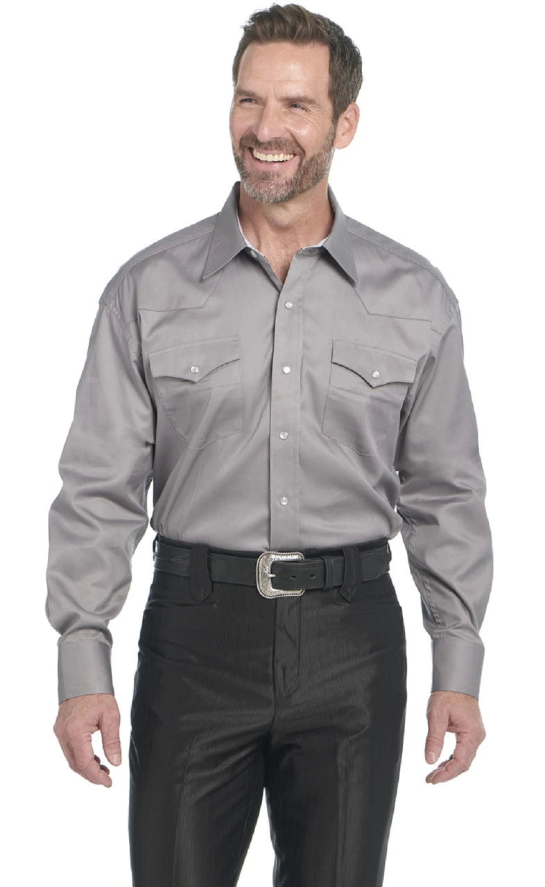Circle S snap Dress Shirt- Steel Grey